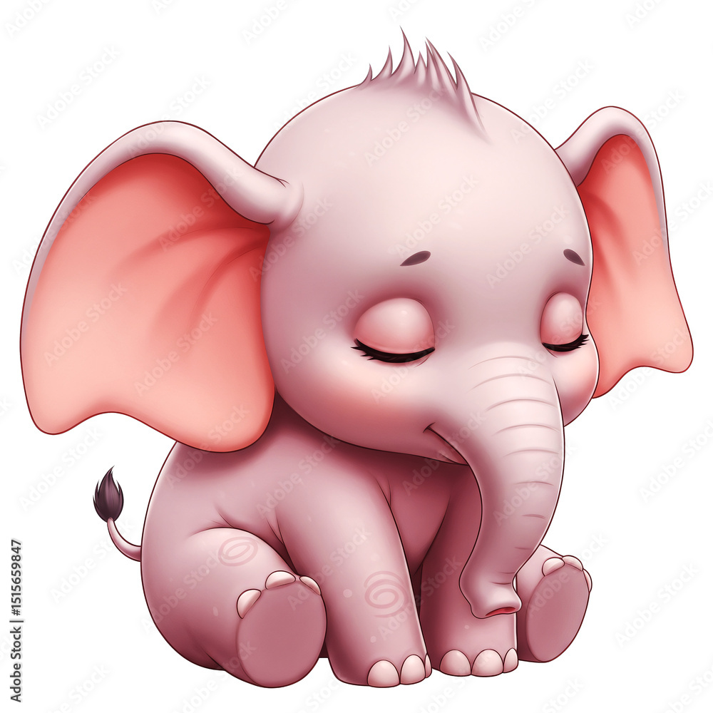 Naklejka premium Cute Cartoon Elephant Illustration, Perfect For Children's Products