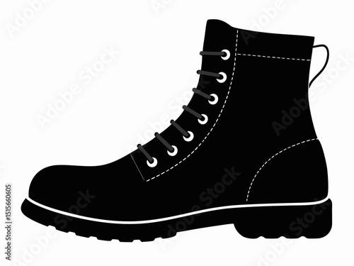 Silhouette of military boots vector, combat boots, work boots silhouette vector illustration