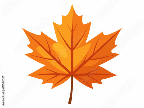 Colorful autumn maple leaf cut out, Yellow Maple Leaf vector illustration
