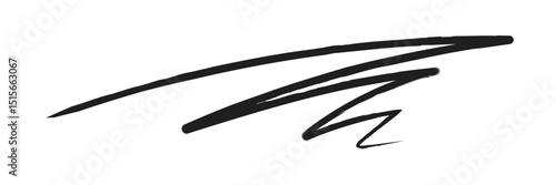 Hand drawn scribble underline line vector icon isolated on transparent background. EPS 20 .