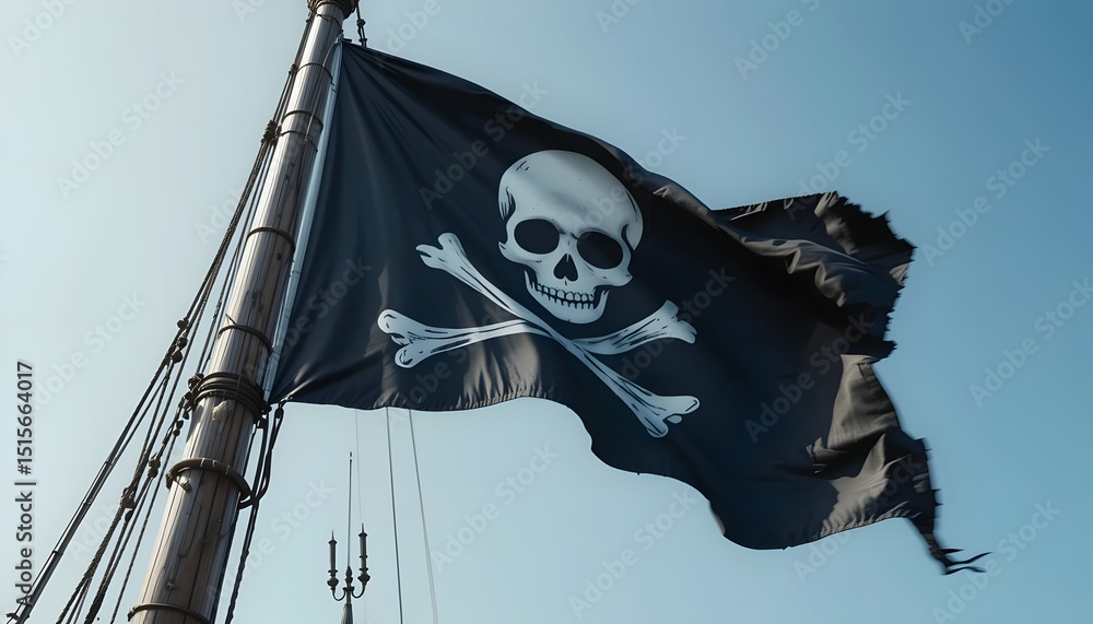 Fototapeta premium Jolly Roger Pirate Flag History, Symbolism, and Design