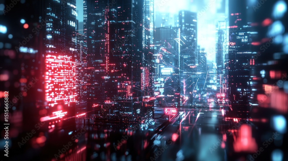 Neon Cityscape: A Futuristic Digital Metropolis Neon Cityscape: A Futuristic Digital Metropolis
