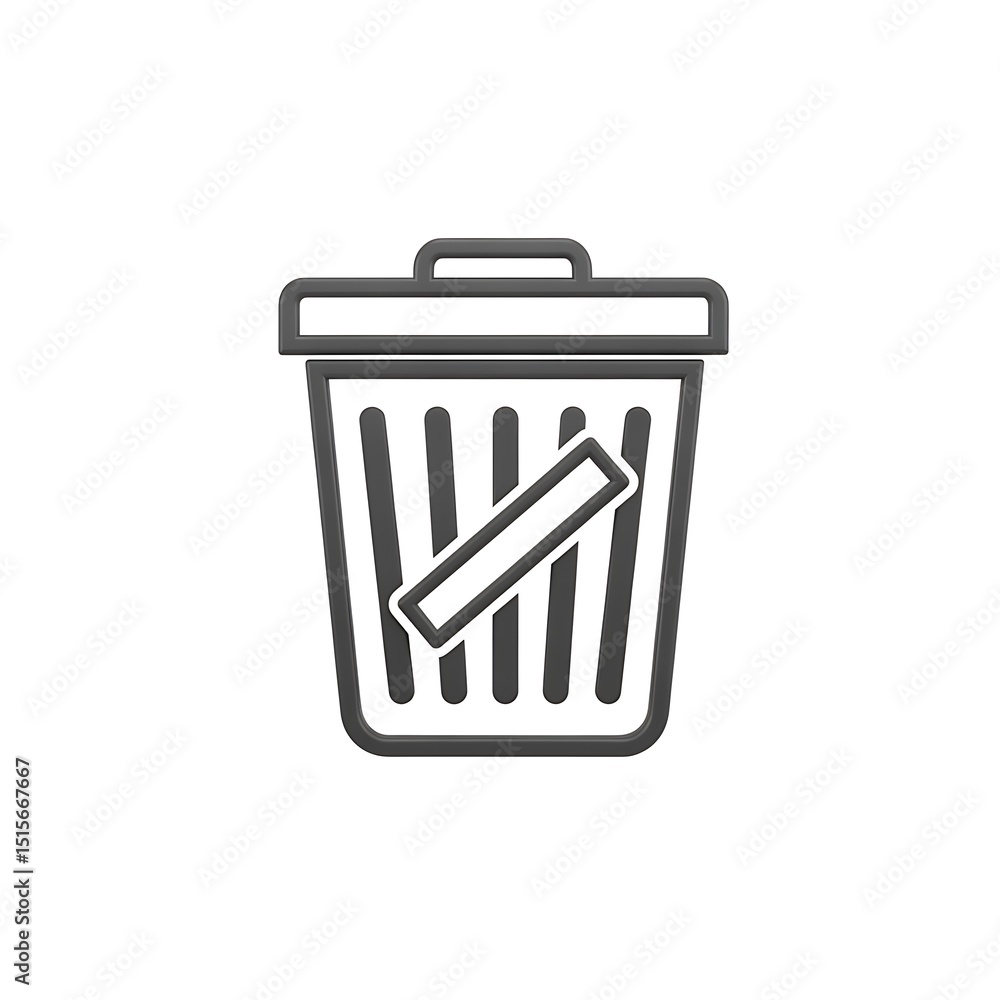 Trash Can Icon with Line Through It Trash Can Icon with Line Through It