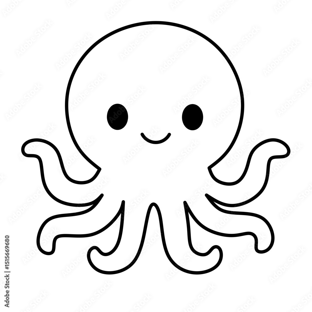 Cute Octopus Doodle Art Vector Illustration Hand Drawn Cute Octopus Doodle Art Vector Illustration Hand Drawn