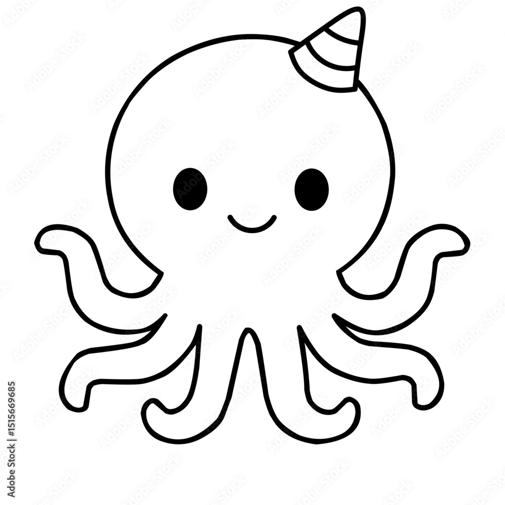 Cute Octopus Doodle Art Vector Illustration Hand Drawn Cute Octopus Doodle Art Vector Illustration Hand Drawn