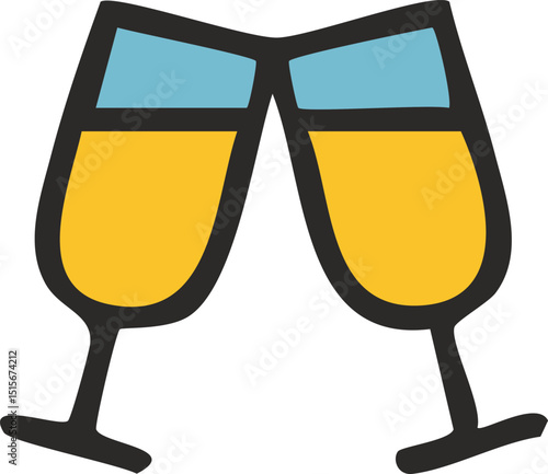 Clinking Champagne Glasses Toast Icon