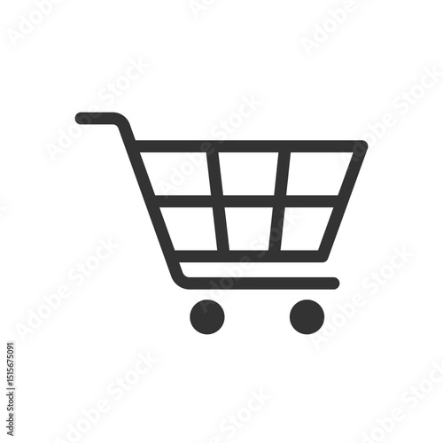 Shopping cart icon isolated flat design.