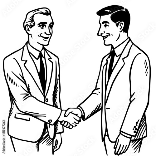 Two businessmen shaking hands agreement deal