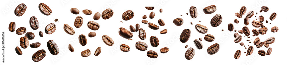 Fresh Coffee Beans Displayed on a White Background for Foodies, Isolated on Transparent, white background Fresh Coffee Beans Displayed on a White Background for Foodies, Isolated on Transparent, white background
