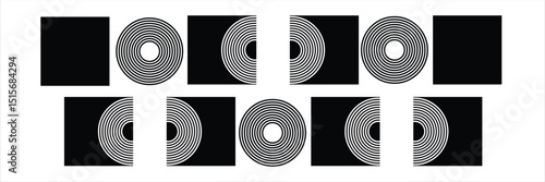 . Black and white seamless pattern collection.Vector illustration.