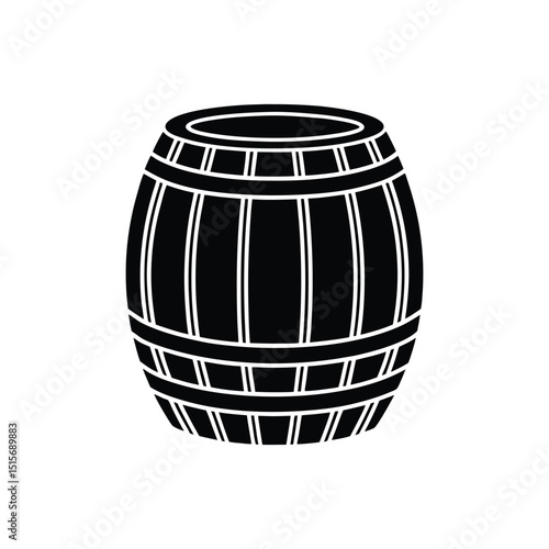 Flat and Minimal The Wooden Barrel icon vector illustration isolated on white background