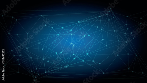 Abstract network connection graphic design on dark blue background
