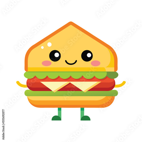 Minimal sandwich icon vector illustration isolated on white