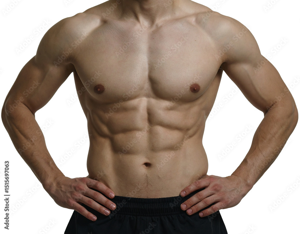Cropped studio photo of sportive shape men wear sportswear showing perfect belly muscular isolated on transparent or white background Cropped studio photo of sportive shape men wear sportswear showing perfect belly muscular isolated on transparent or white background