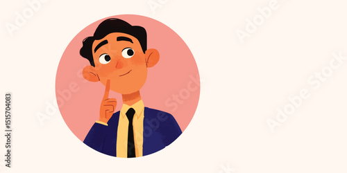An illustrated man, ponderi...