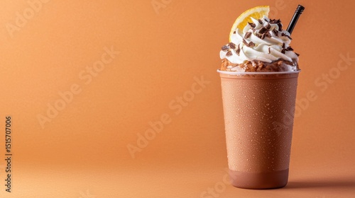 Colorful cup of ice with a spoon resting on the side perfect for a cool refreshment on a hot day or summer gathering