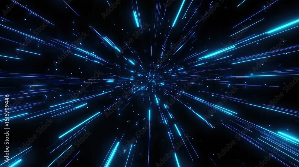 Hyperspace Tunnel with Blue Light Streaks Hyperspace Tunnel with Blue Light Streaks