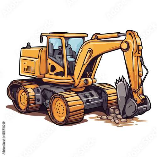 heavy excavator vector illustration ai generated