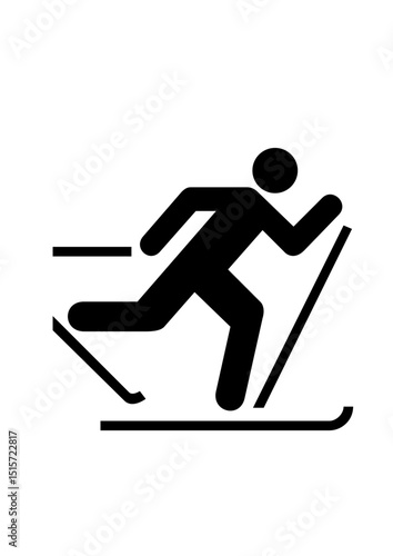 Cross-Country Skiing Icon / Symbol