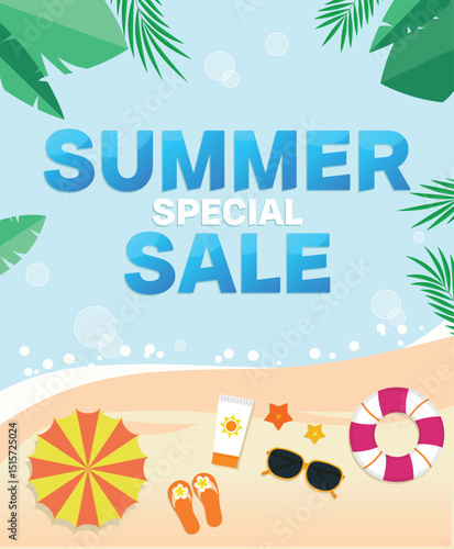 Summer Sale Banner Illustration