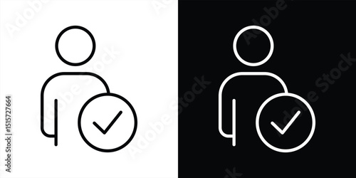 user check mark icon. verified person, approved profile, reliable selection thin line icon symbol sign for your app and web. vector illustration