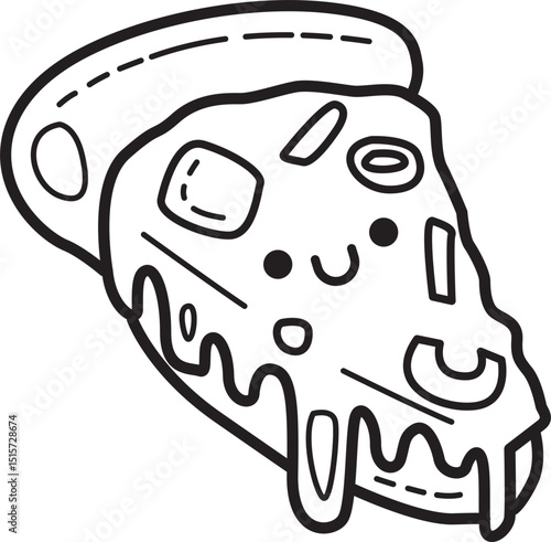 Coloring pages of fast food items illustration.
