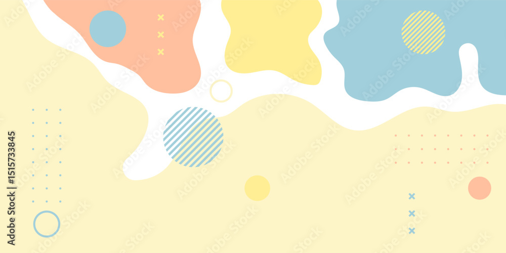 Fototapeta premium Abstract Vector Geometric Background. Wallpaper illustrations backdrop in pastel colors. Suitable for covers, poster designs, templates, banners and others