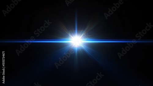Bright Blue Starburst Light Flare