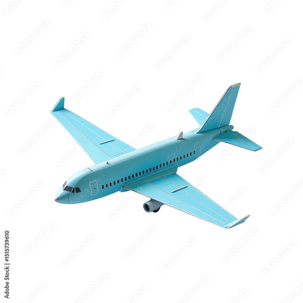 A blue commercial airplane with two engines and swept wings. A blue commercial airplane with two engines and swept wings.