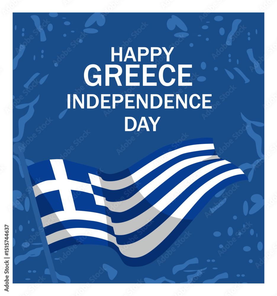 Obraz premium Happy Greece Independence Day Patriotic Vector Art-03