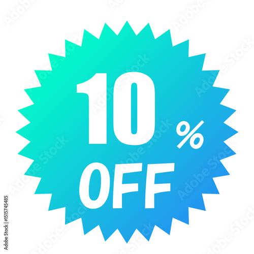 10%OFF セール値下げアイコン 青色
