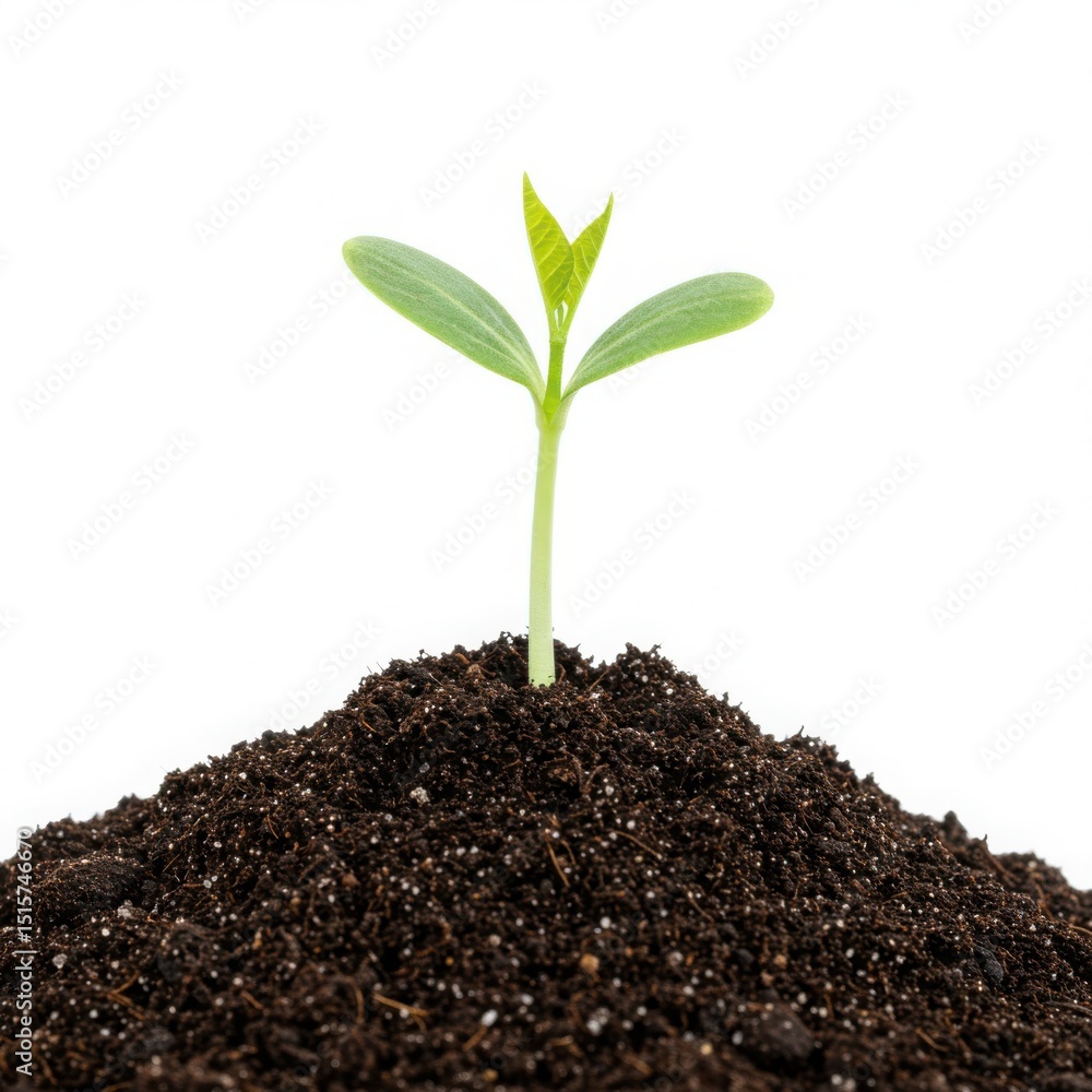 Young sprout in soil isolated on transparent background. use cases: agriculture, ecology, environment, gardening, biology Young sprout in soil isolated on transparent background. use cases: agriculture, ecology, environment, gardening, biology
