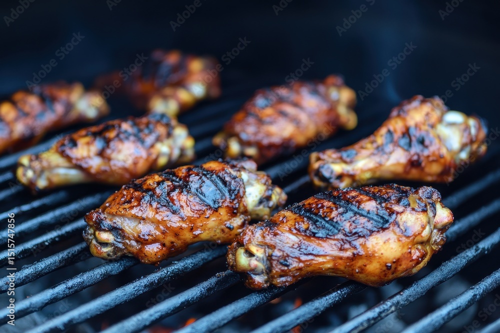 Korean Wings. Asian Style Chicken Wings Cooked with BBQ Sauce and Grilled to Perfection Korean Wings. Asian Style Chicken Wings Cooked with BBQ Sauce and Grilled to Perfection