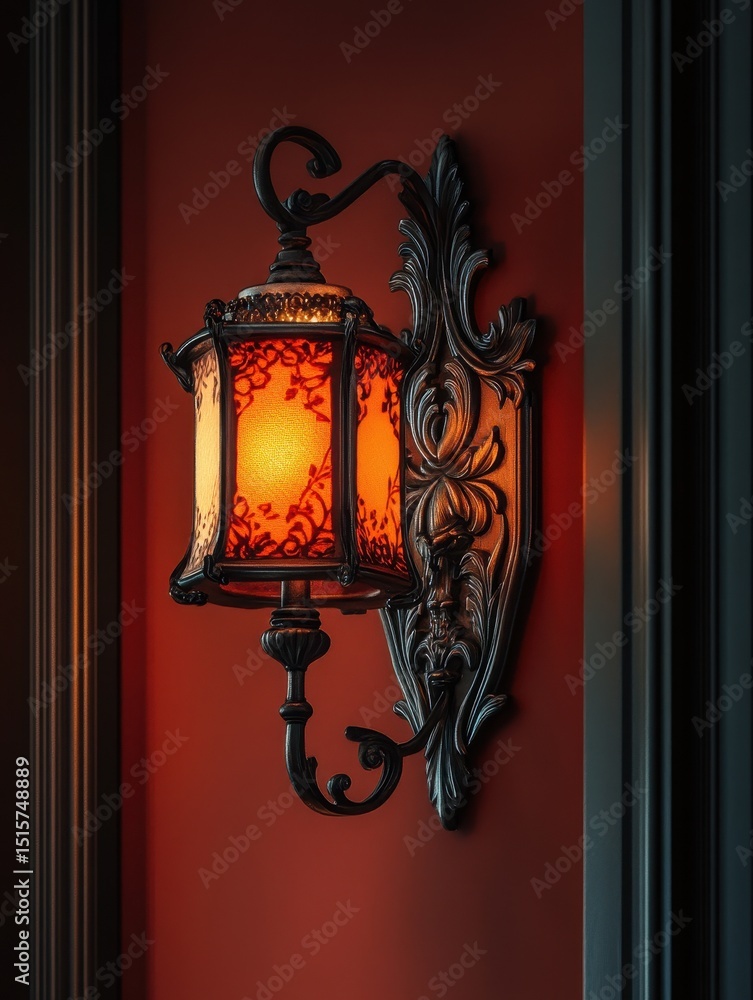 Light Sconce Fixture for Home Interior in a Night Room Setting Light Sconce Fixture for Home Interior in a Night Room Setting