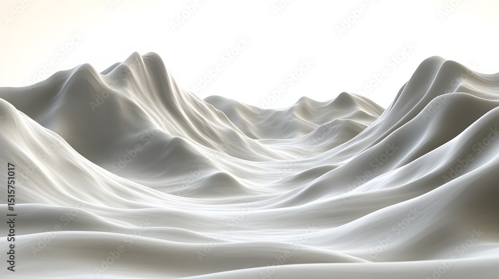 Fototapeta premium Abstract landscape of flowing, textured mountains.