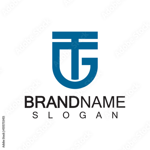 Alphabet Letters  GT or TG logo design template