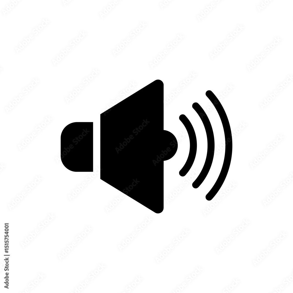 Speaker icon with sound lines indicating audio volume Speaker icon with sound lines indicating audio volume