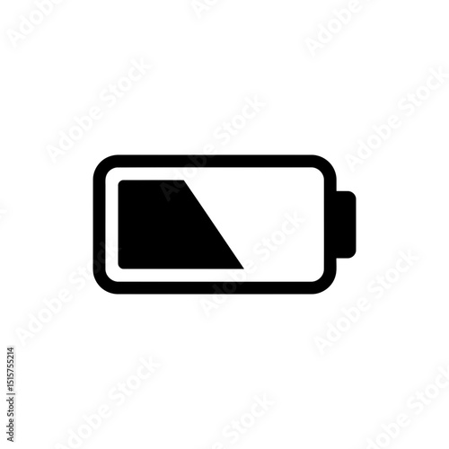 Low Battery Level Icon Showing Energy Depletion