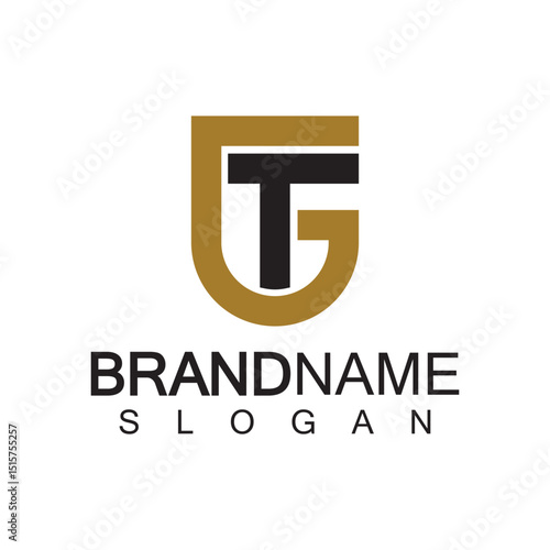 Alphabet Letters  GT or TG logo design template