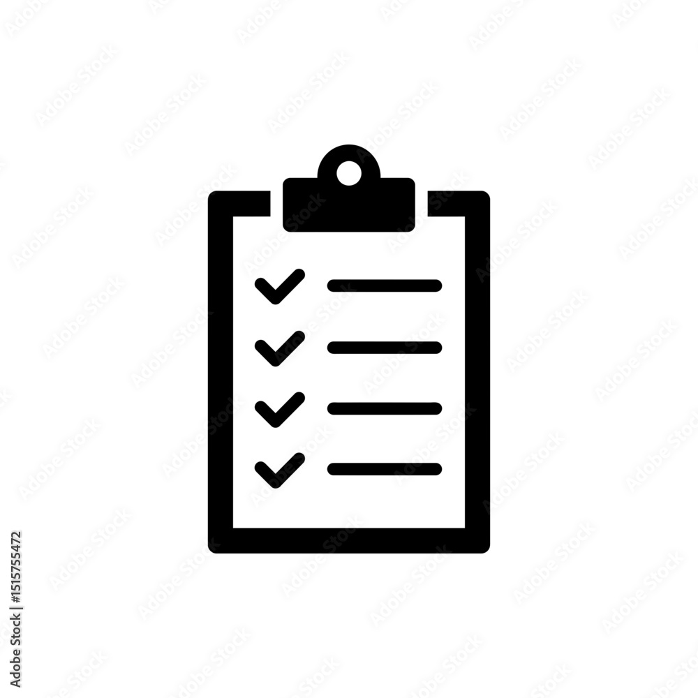 Clipboard with Checklist Icon Showing Completed Tasks Clipboard with Checklist Icon Showing Completed Tasks