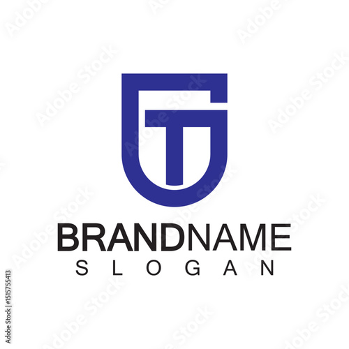 Alphabet Letters  GT or TG logo design template