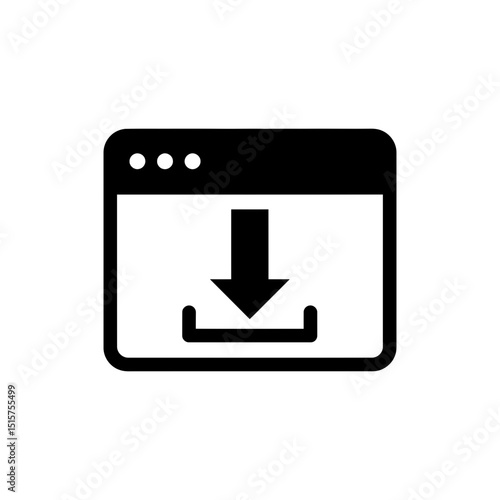 Browser Download Icon Representing File Downloading Process