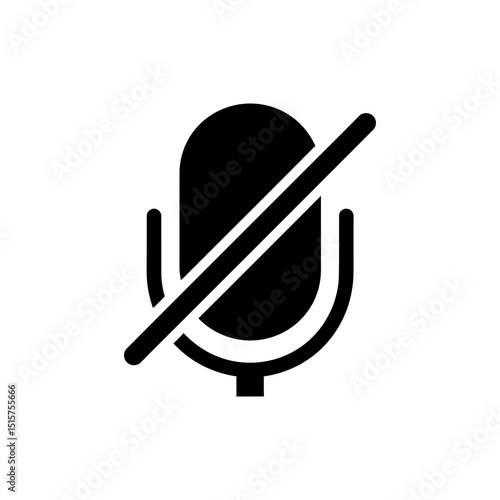 Microphone Icon With Mute Slash Indicating Audio Muted Status