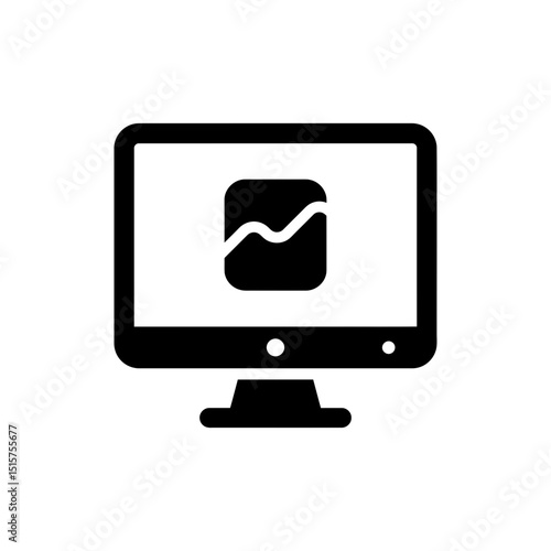 Computer Monitor Icon Displaying Application Icon on Screen