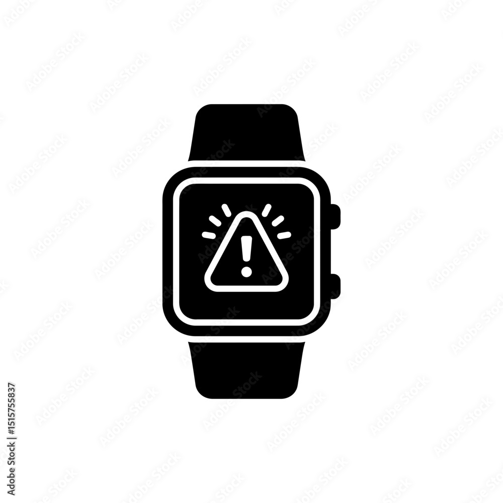 Smartwatch with Alert Icon Representing Notifications and Alerts Smartwatch with Alert Icon Representing Notifications and Alerts