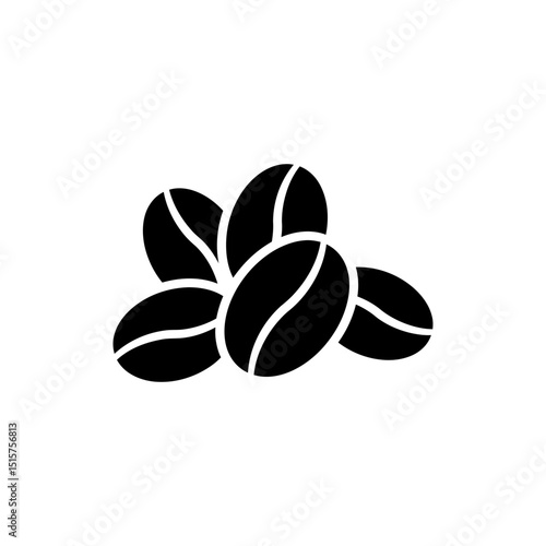Coffee Beans with Shadow Overlay - Coffee Icon Concept