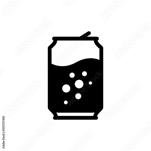 Tall Can with Bubbles Inside Body, Carbonated Beverage with Fizz