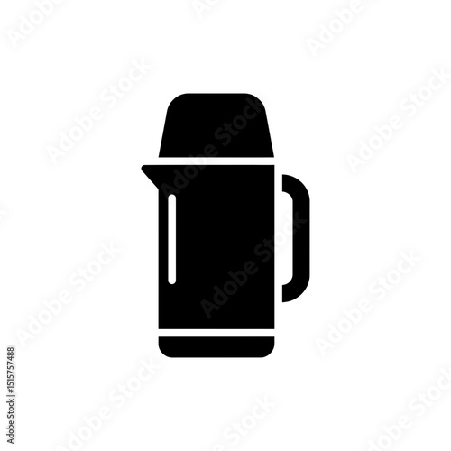 Thermos with Handle and Temperature Gauge - Portable Beverage Flask