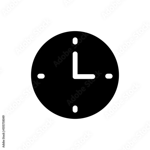 Clock at Midnight with Hands Pointing Upwards