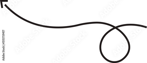 Arrow icon. Hand drawn black line doodle arrow, curve arrow vector. Sketch curved dashed arrows design isolated on transparent background. Direction shape for web and app.